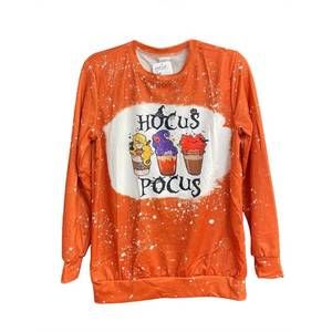 NEW KIDSCHARM girl's hocus pocus sanderson sisters long sleeve top in orange